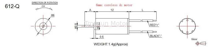 Minimotor 6mm Diameter 1.5v 3v van Coreless gelijkstroom voor Klein Huistoestel