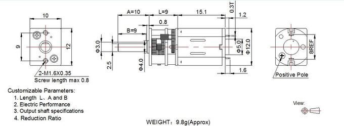 12mm Metal Geargelijkstroom Motor, N20-Micro- Toestelmotor voor Deurslot/Slim Slot