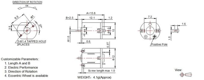 12mm Diameter Minigelijkstroom Motor 1.5v - de Elektrische Beschikbare Motor FF-N10 Aanpassing van 6v