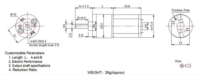 Kleine gelijkstroom-Toestelmotor 6v 16mm Verklaarde het Metaalversnellingsbak ISO 9001 van de Diameteraansporing