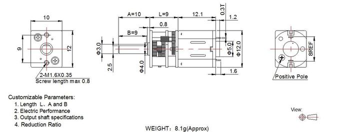 12mm Miniatuurgelijkstroom Toestelmotor 3v 6v 12v 12GFN10 voor Slim Slot Goedgekeurde RoHS