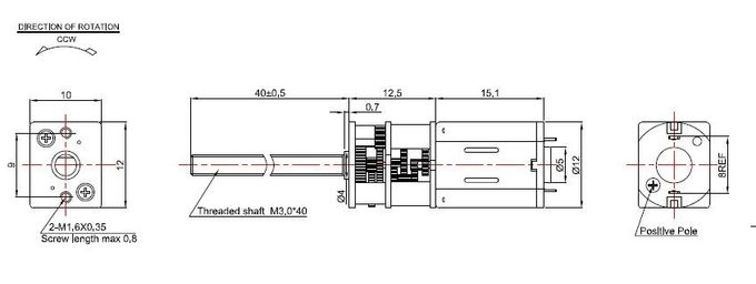 Minimetal gearmotor, het Toestelmotor van 3v 6v 12v 12mm met Lange Schroefschacht