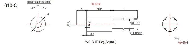 6mm de Motor van Diametercoreless gelijkstroom/Minigelijkstroom-Motor 3v 0610-q voor Micro- Actuator