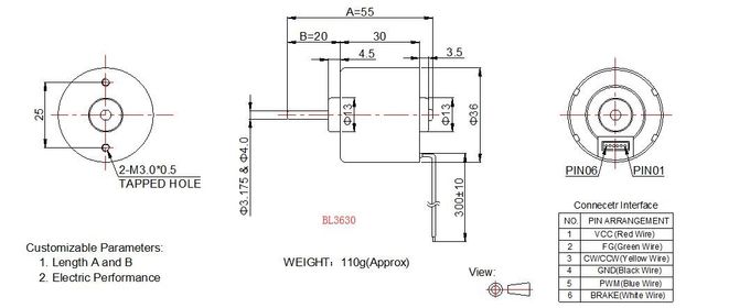 36mm Diameter Kleine 12v gelijkstroom Motor/24 Volt BLDC Motor voor Stofzuiger